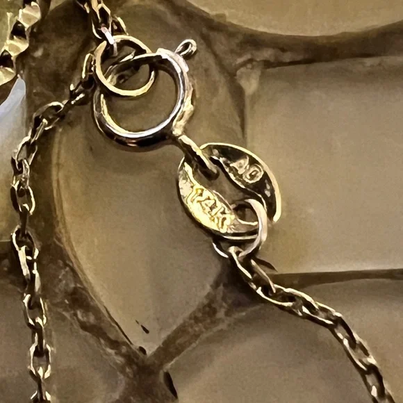 14K White Gold Peridot & Mother Of Pearl Necklace - Picture 13 of 16